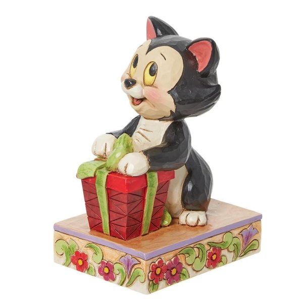 Walt Disney Jim Shore Christmas Posa della personalità della statuetta natalizia di Figaro Gatto di Pinocchio