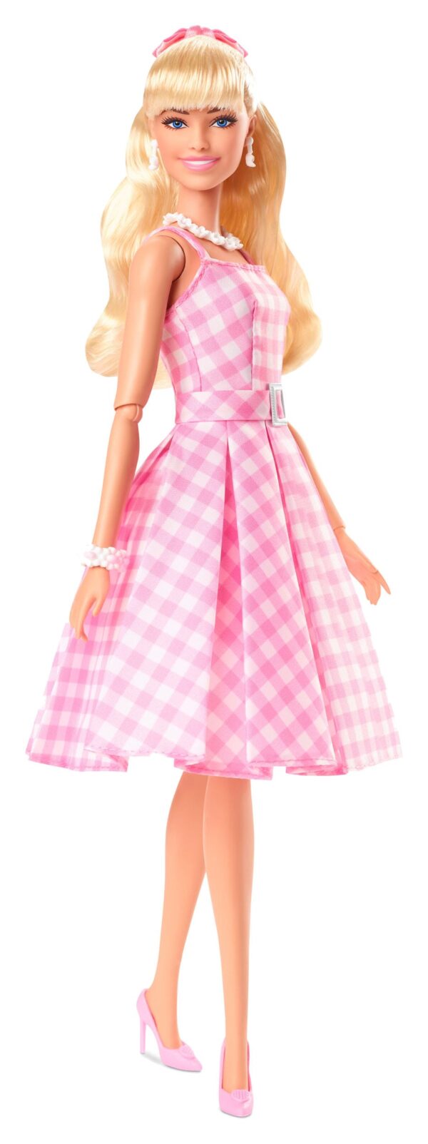 Barbie The Movie Doll Barbie in abito a quadretti rosa - immagine 4