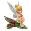 Walt Disney Jim Shore Trilli Campanellino seduto su statuetta con agrifoglio