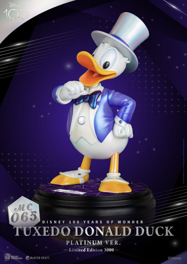 Statua Disney 100th Master Craft Tuxedo Paperino (Versione Platino)