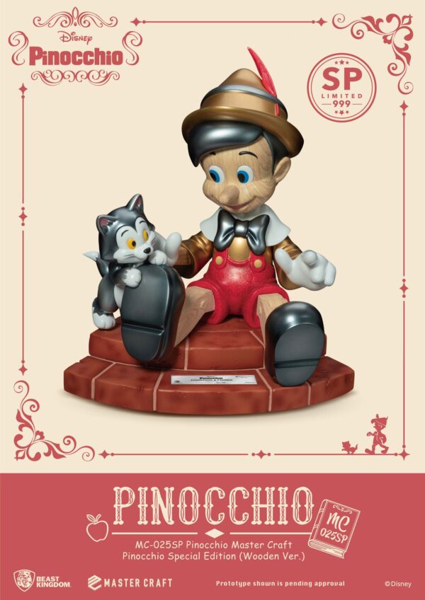 Disney Master Craft Statua Pinocchio in legno Edizione speciale
