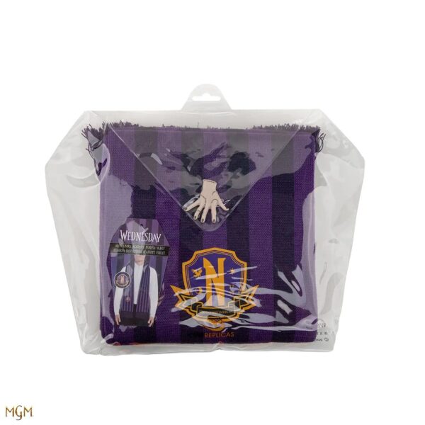 Sciarpa viola Nevermore Academy Mercoledì - immagine 3