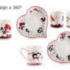 Tazzine caffè e piattini cuore in porcellana San Valentino - immagine 2