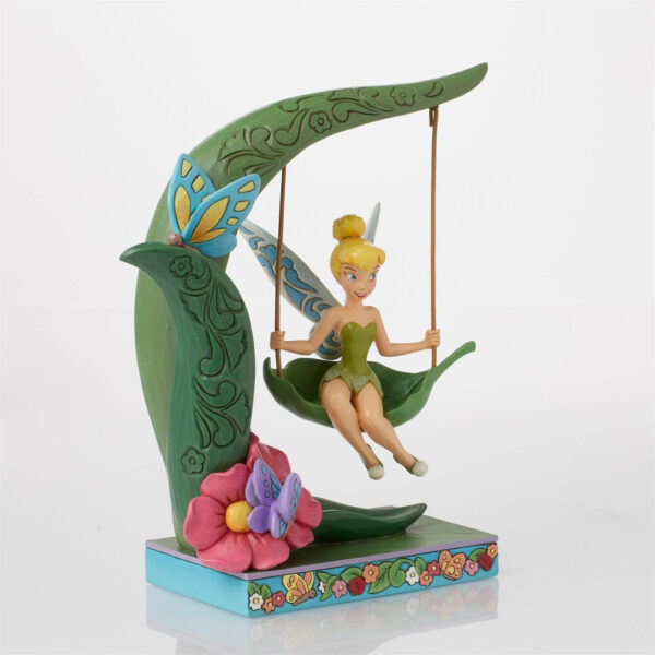 Walt Disney Jim Shore Trilli Campanellino Tinkerbell Statuetta Su Un'altalena Primaverile Peter pan - immagine 3