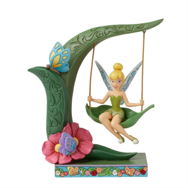Walt Disney Jim Shore Trilli Campanellino Tinkerbell Statuetta Su Un’altalena Primaverile Peter pan