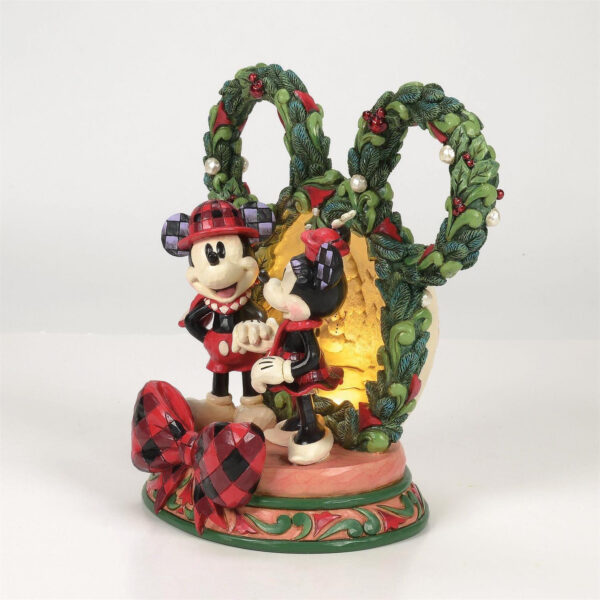 Walt Disney Jim Shore Statuetta Diorama Led Topolino E Minnie First Edition - immagine 3