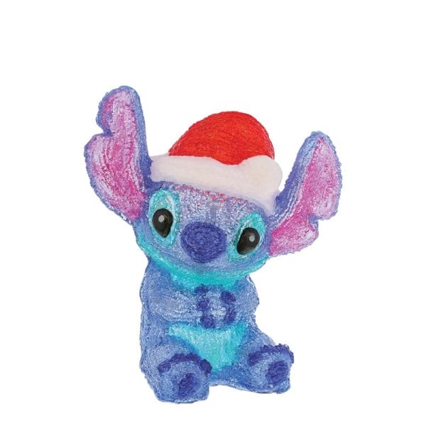 Piccola statuetta illuminata di Stitch natalizio