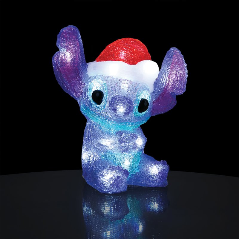 Piccola statuetta illuminata di Stitch natalizio - immagine 4
