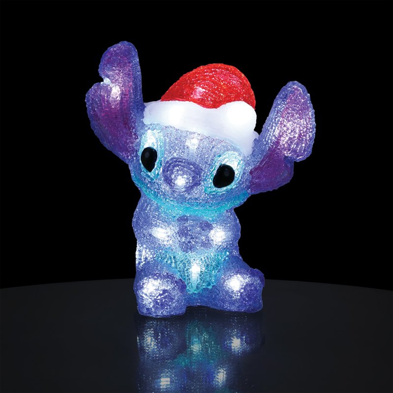 Piccola statuetta illuminata di Stitch natalizio - immagine 3
