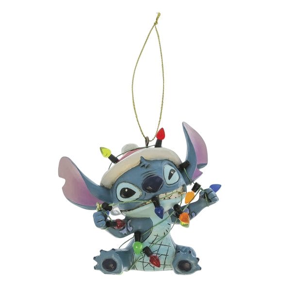 Decorazione da appendere Stitch avvolto nelle luci di natale