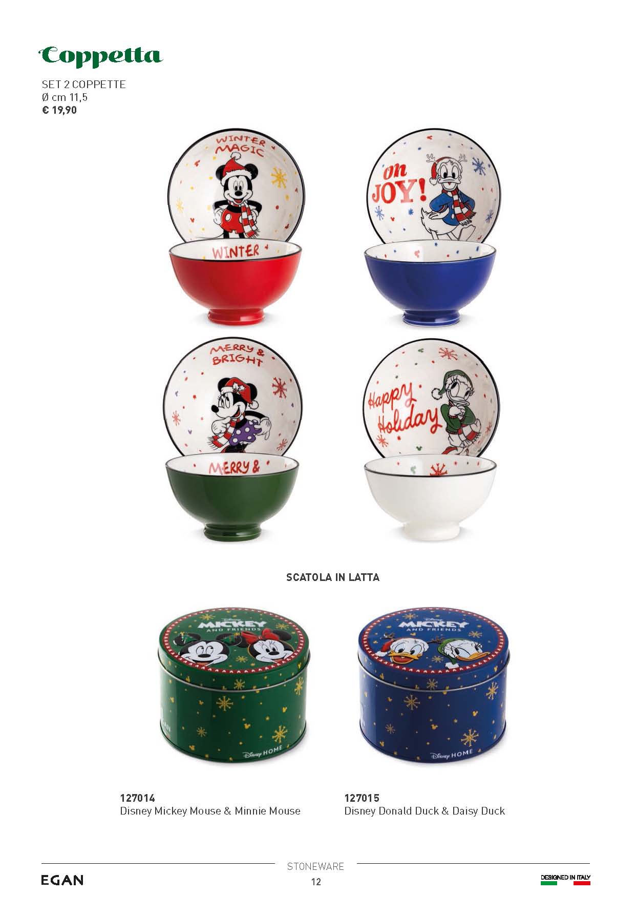 Walt Disney Set coppette Natale Donald Ducm Daisy Duck Paperino Paperina - immagine 3