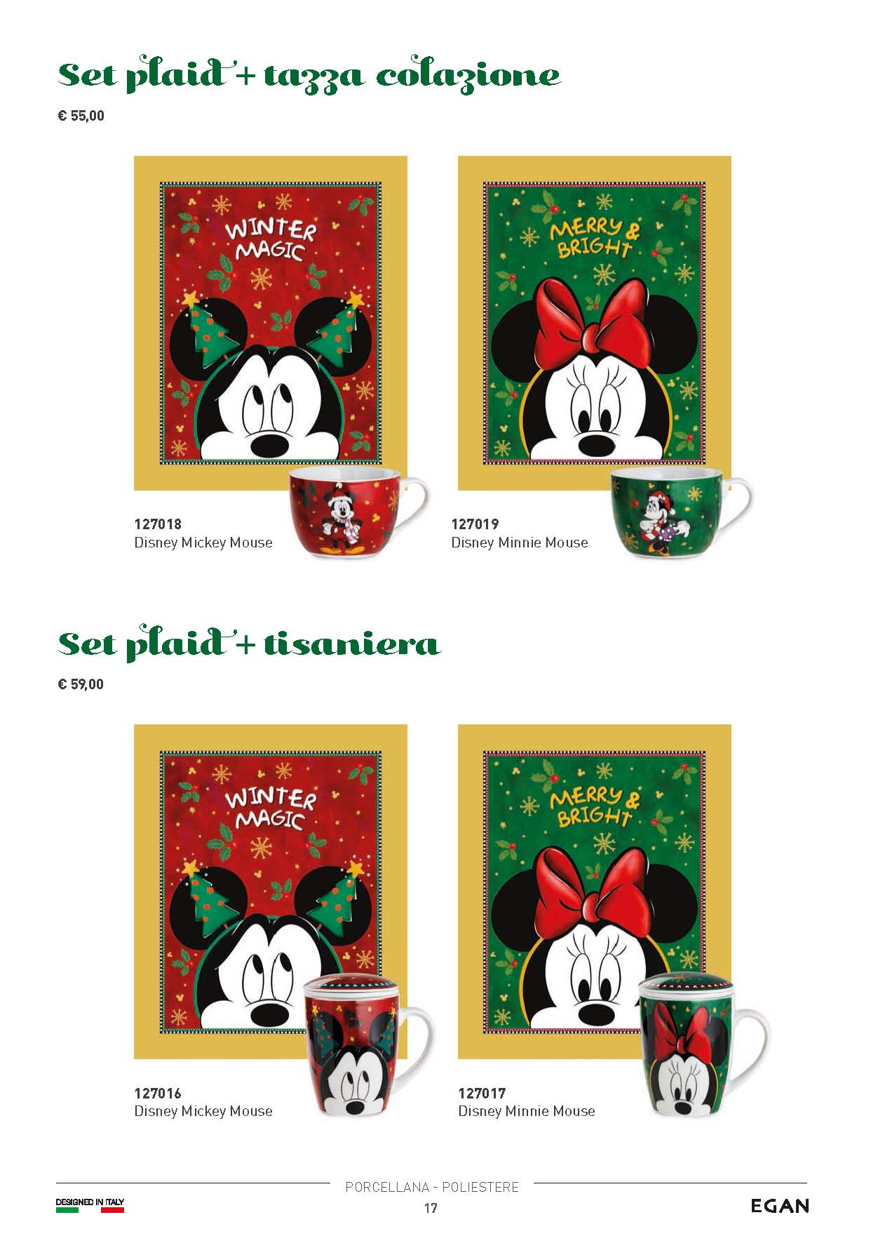 Walt Disney Set Plaid e Tazza Colazione Natale Mickey Mouse Topolino - immagine 2