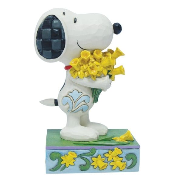 Jim Shore Snoopy con i narcisi Charlie Brown