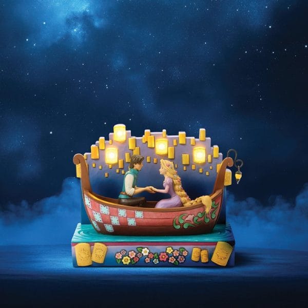 Walt Disney Jim Shore Barchetta con Rapunzel e Principe con lanterne