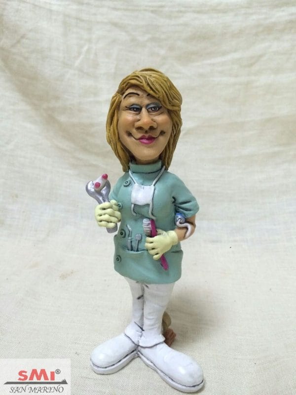 Statuina Mestiere Caricatura Dentista Donna