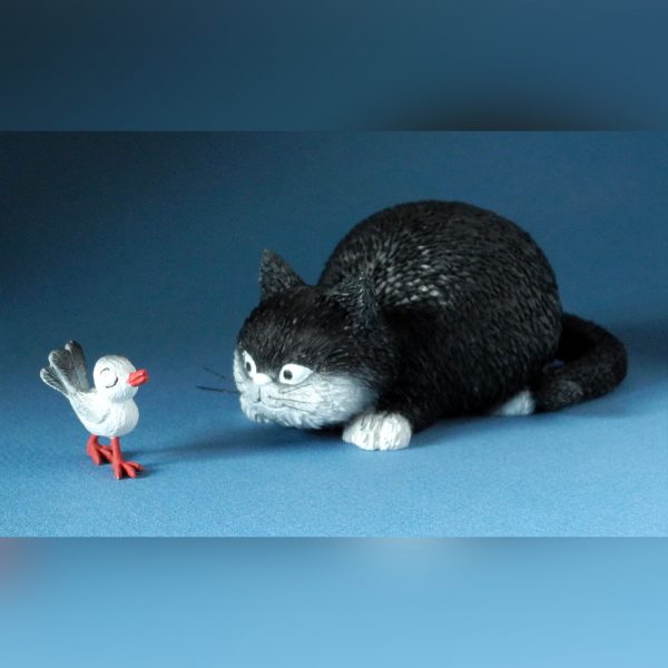 Gatto e Uccelletto - Ti Ho Preso! Di Albert Dubout