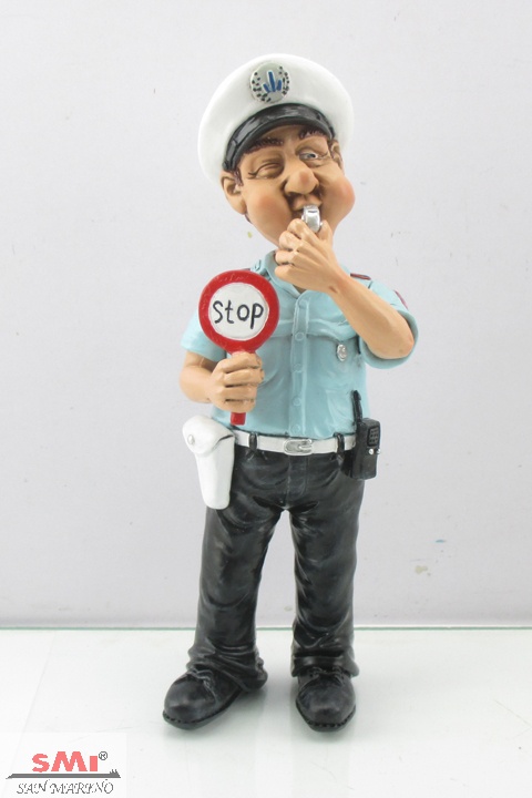 Statuina Mestiere Caricatura Vigile Urbano