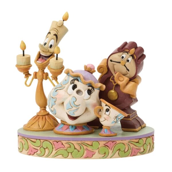 Walt Disney Jim Shore Lumiere Pott, Chip e Cogsworth La Bella e La Bestia