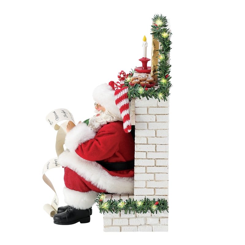 Possible Dreams Giù per il camino Statuetta di Babbo Natale Possibili sogni di D56 - immagine 3