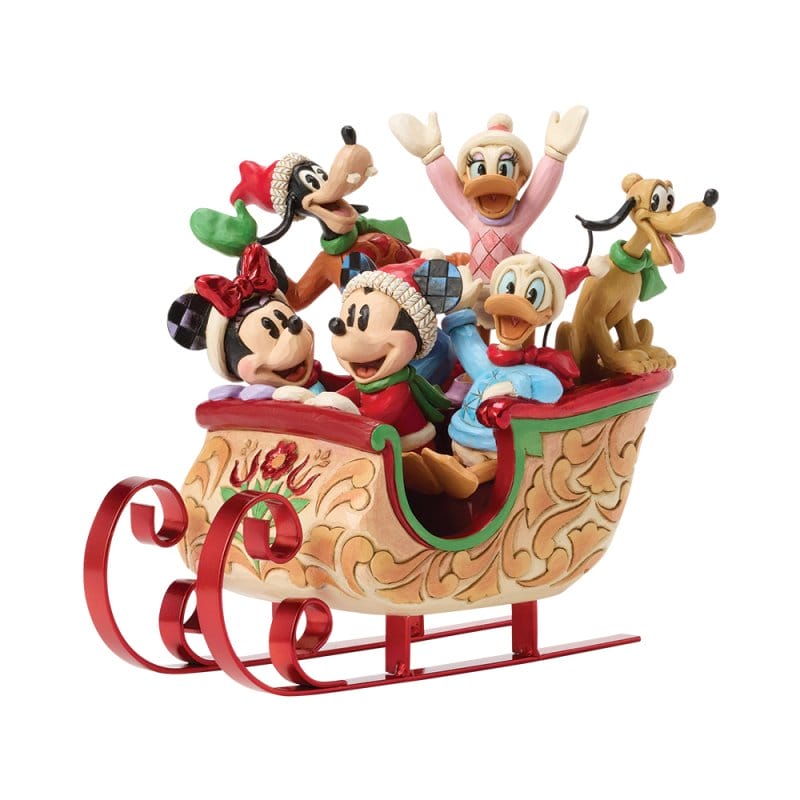 Walt Disney Jim Shore Una slitta piena di gioia Topolino e i suoi amici