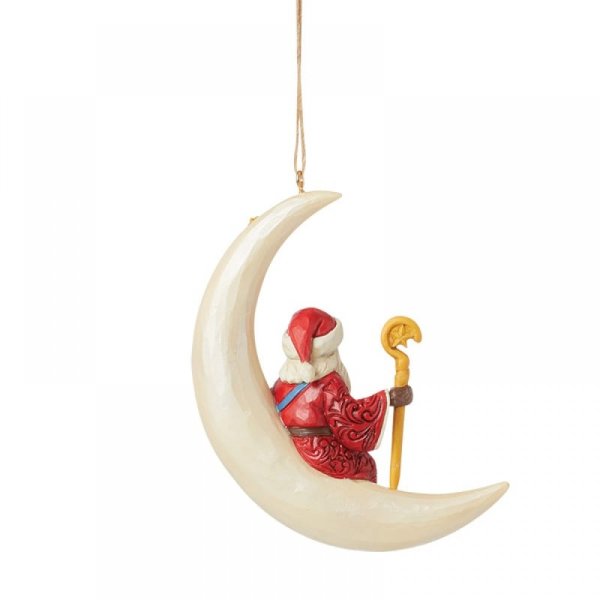 Babbo Natale su una luna crescente ornamento da appendere - immagine 2