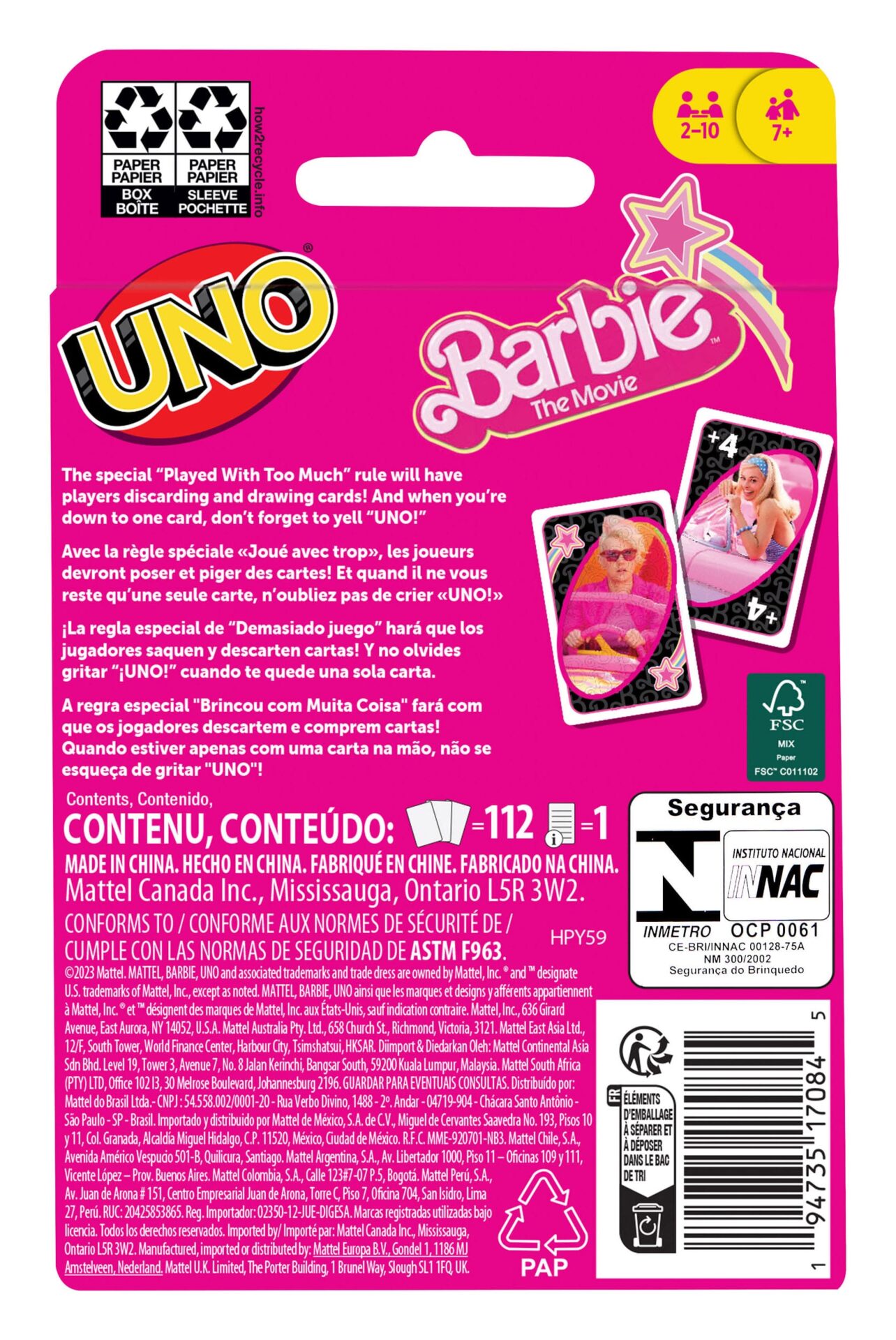 Barbie Il Film UNO Gioco di Carte - immagine 3