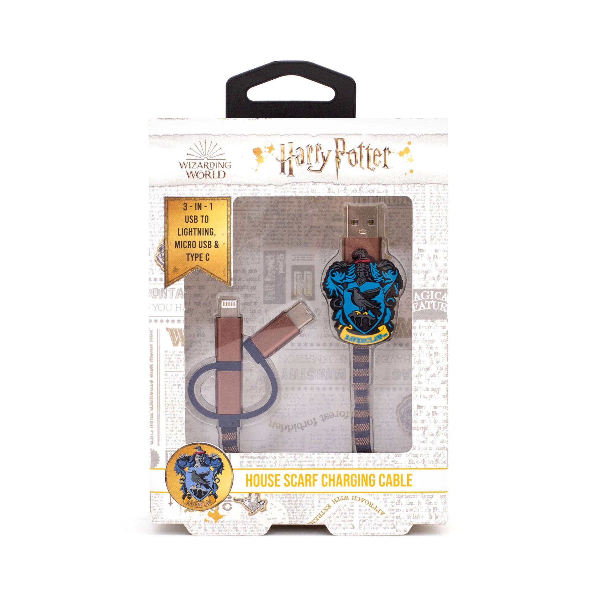 Harry Potter cavo per ricarica cellulari 3 in 1 Corvonero