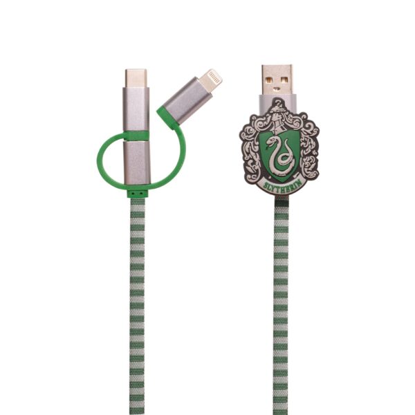 Harry Potter cavo per ricarica cellulari 3 in 1 Serpeverde - immagine 2