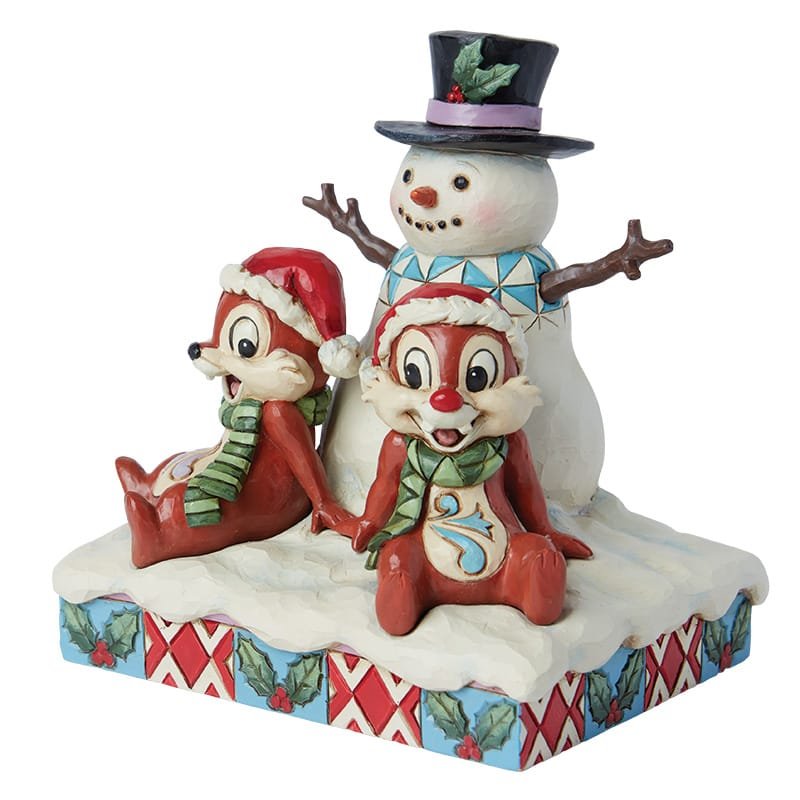 Walt Disney Jim Shore Figurina pupazzo di neve Cip e Ciop - Chip e Dale - immagine 2