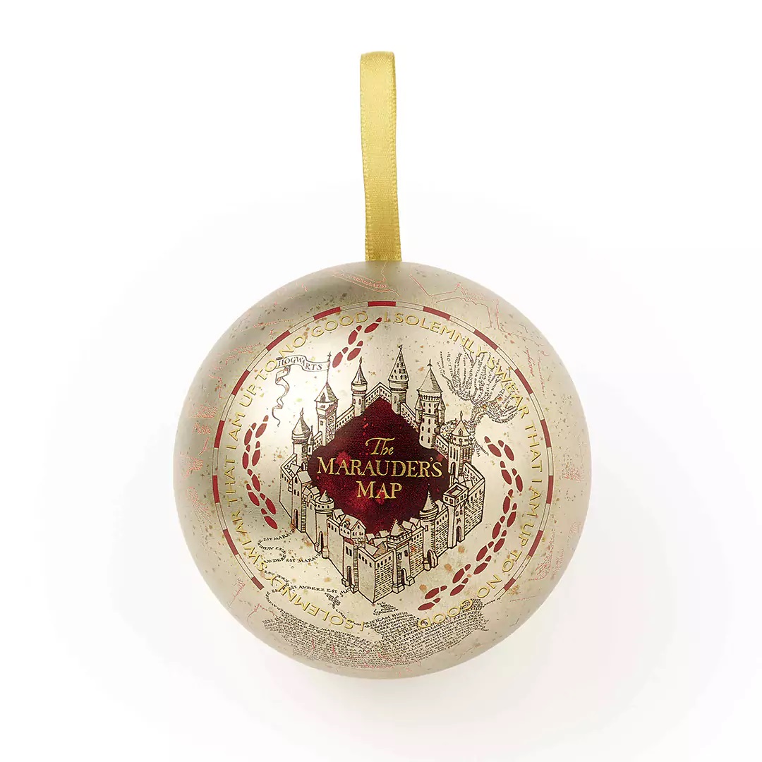 Harry Potter Pallina di Natale Mappa del Malandrino + Spilla