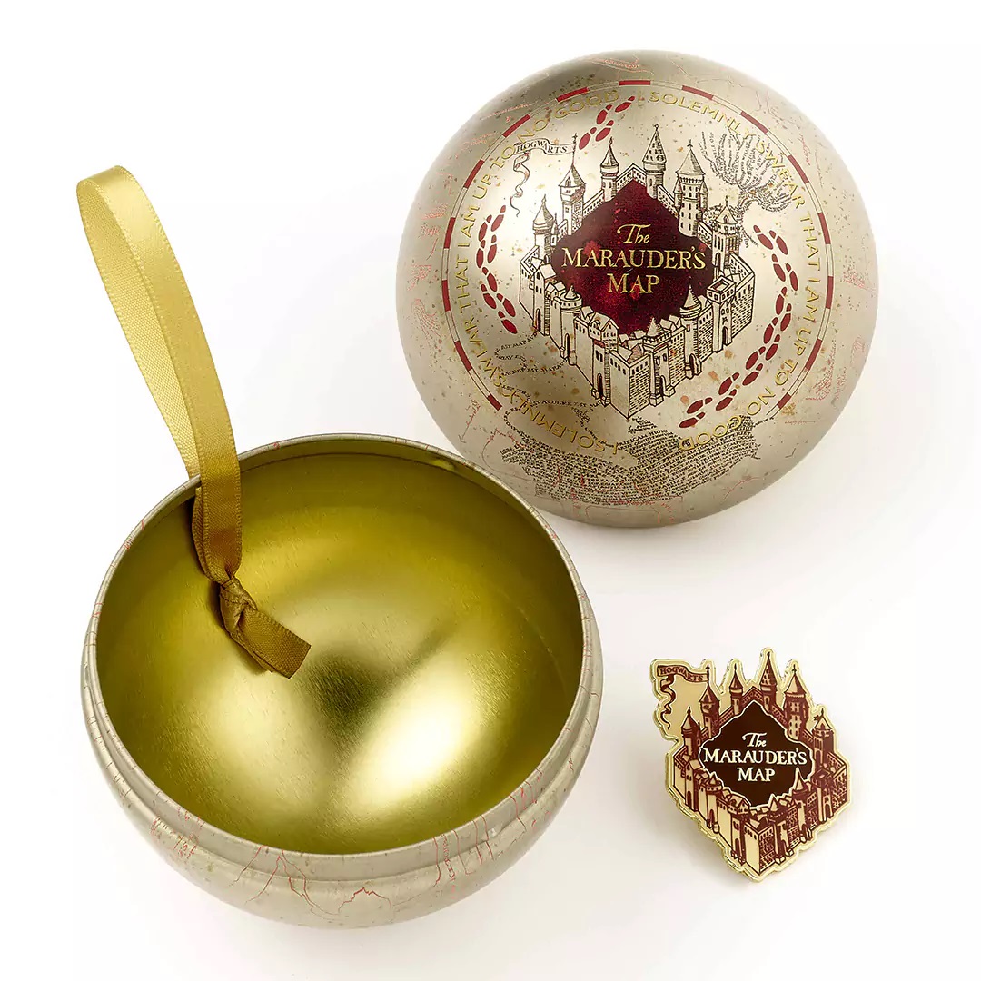 Harry Potter Pallina di Natale Mappa del Malandrino + Spilla - immagine 2