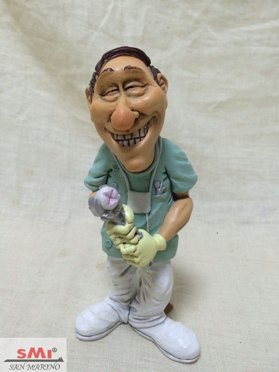 Statuina Mestiere Caricatura Dentista Uomo