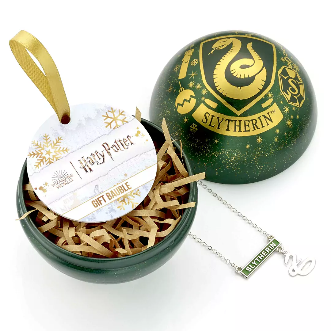 Harry Potter Pallina di Natale Serpeverde e collana - immagine 3
