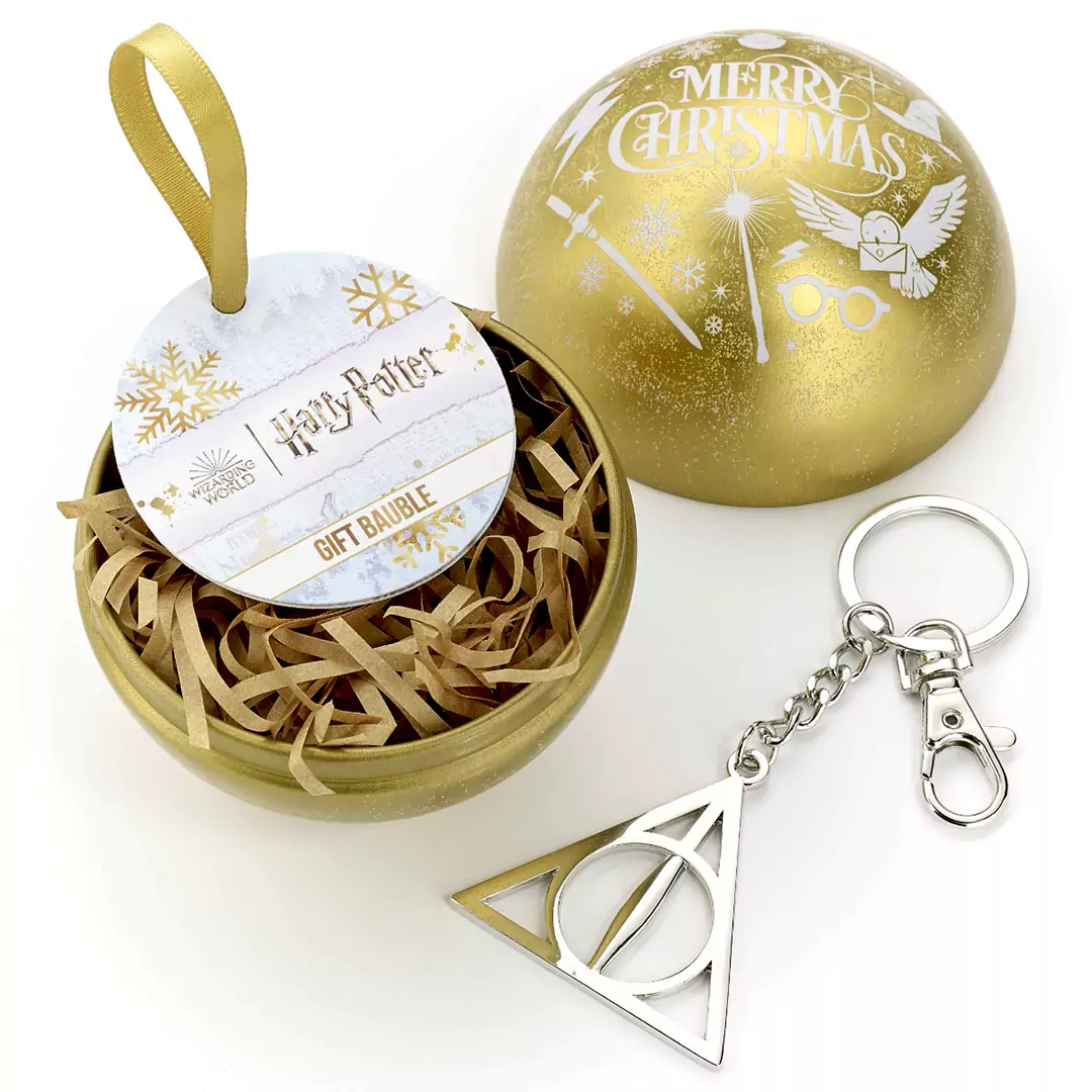 Harry Potter Pallina di natale Buon Natale e portachiavi Doni della Morte - immagine 3