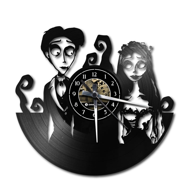 Orologio da Parete con Disco Vinile Lavorato a Mano La Sposa Cadavere