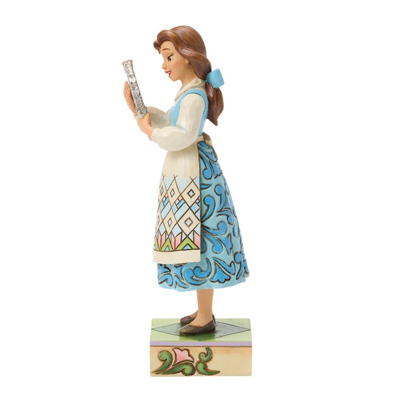 statuetta di belle con specchio di disney traditions