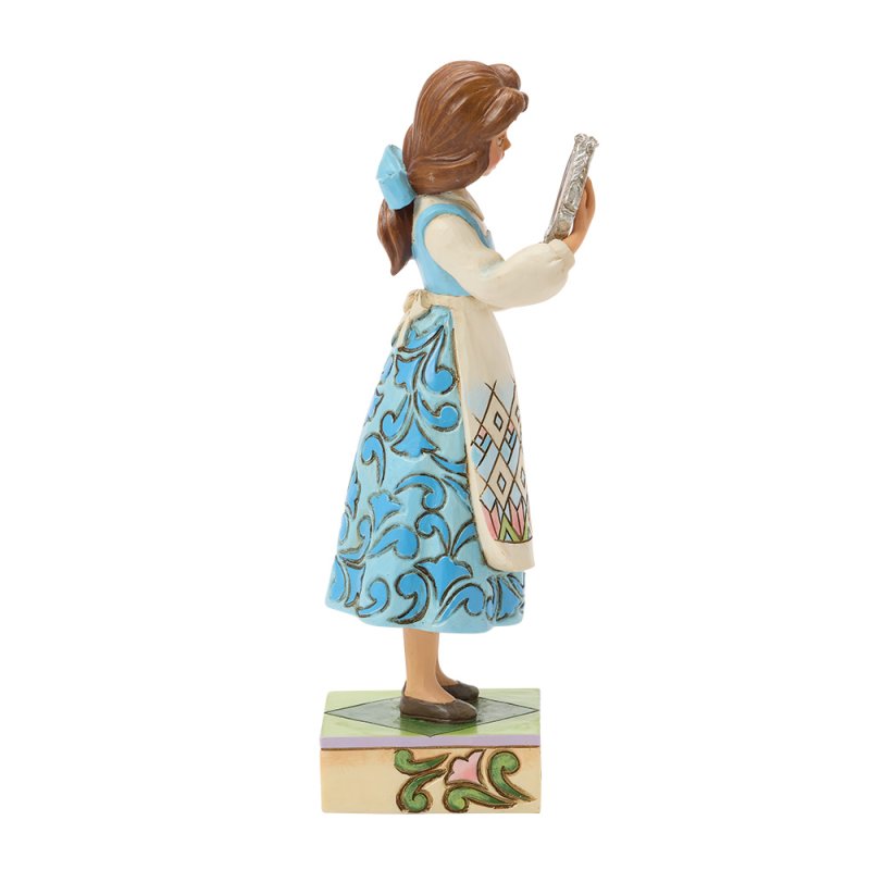 statuetta di belle con specchio di disney traditions