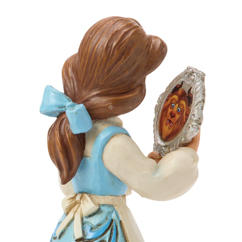 statuetta di belle con specchio di disney traditions