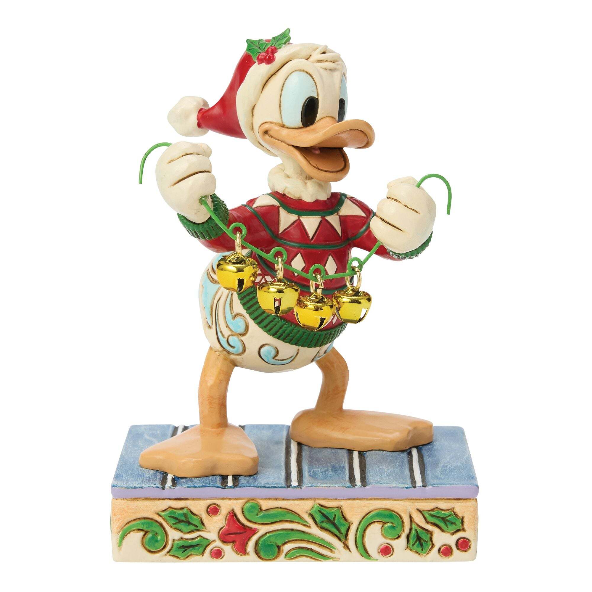 statuetta di paperino con campanellini di disney traditions