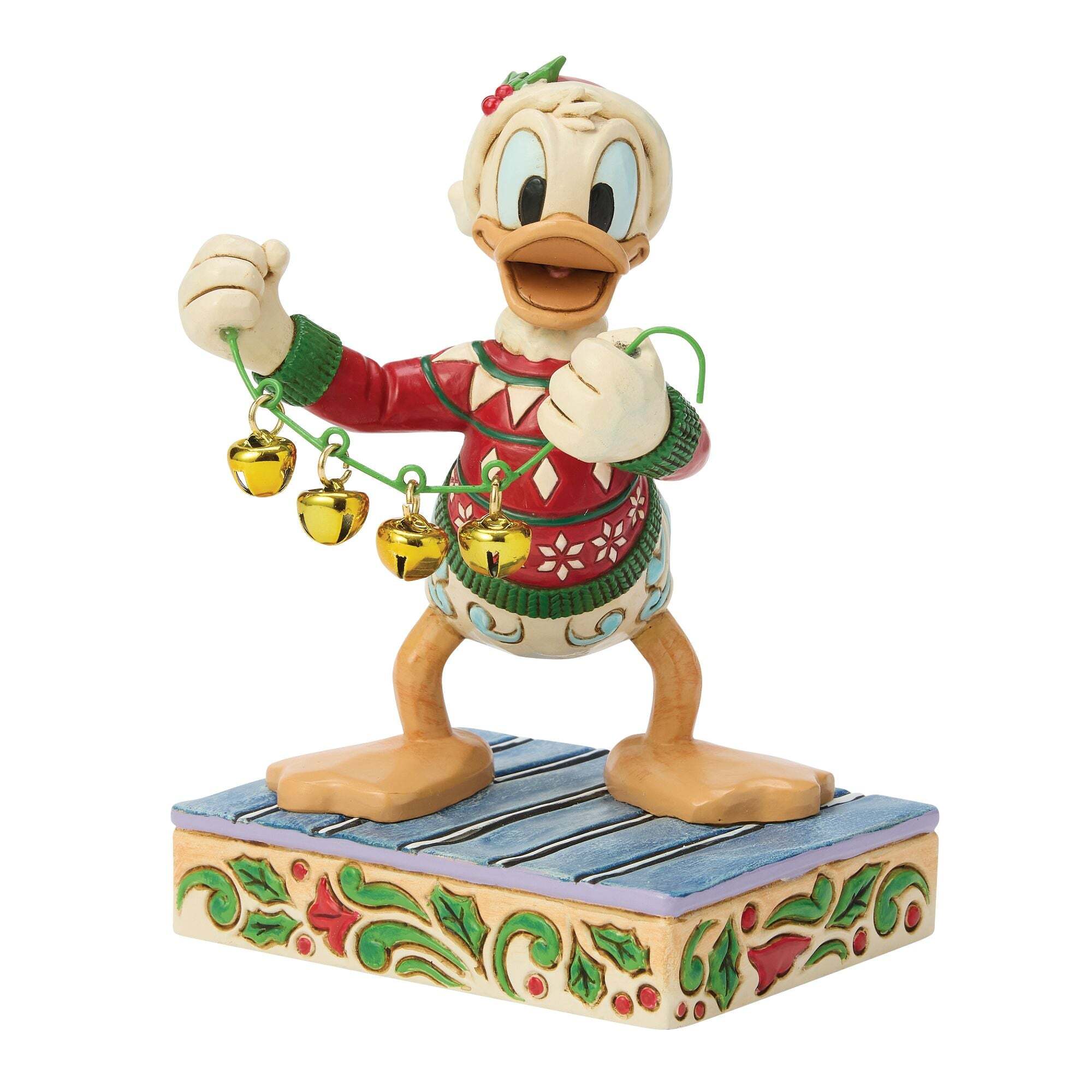 statuetta di paperino con campanellini di disney traditions